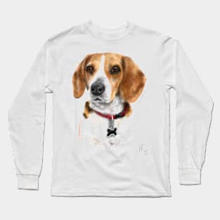 Beagle Pooch With a Red Collar Long Sleeve T-Shirt